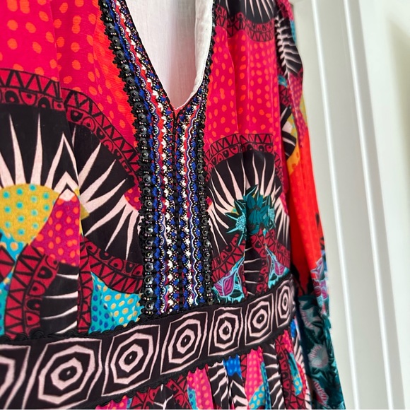 Anthropologie Bhanuni by Jyoti Ronika Beaded V-Neck Maxi Dress - Picture 9 of 16